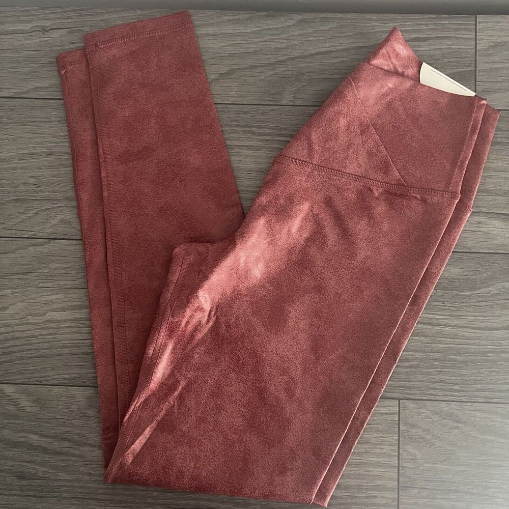 Aerie Offline Faux Leather Leggings‎ Crossover Dark Pink Size Large Long